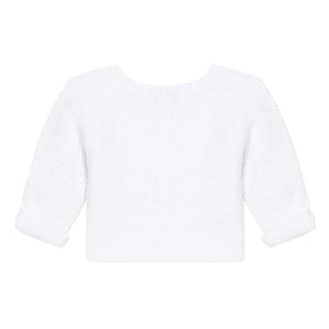 Absorba Garter Knit White Cardigan
