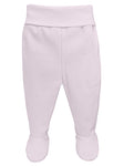 Wide Elastic Waist Footed Pink Trousers