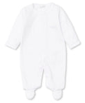 Pure White Cotton Sleepsuit with Pique Rabbit Embroidery