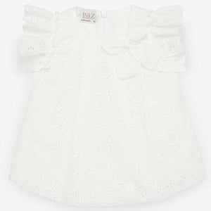 Paz Rodriguez Onda Cream Broderie Dress