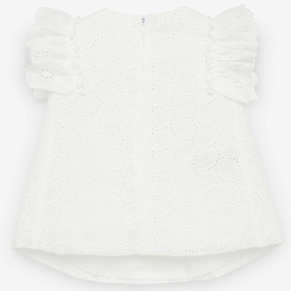 Paz Rodriguez Onda Cream Broderie Dress