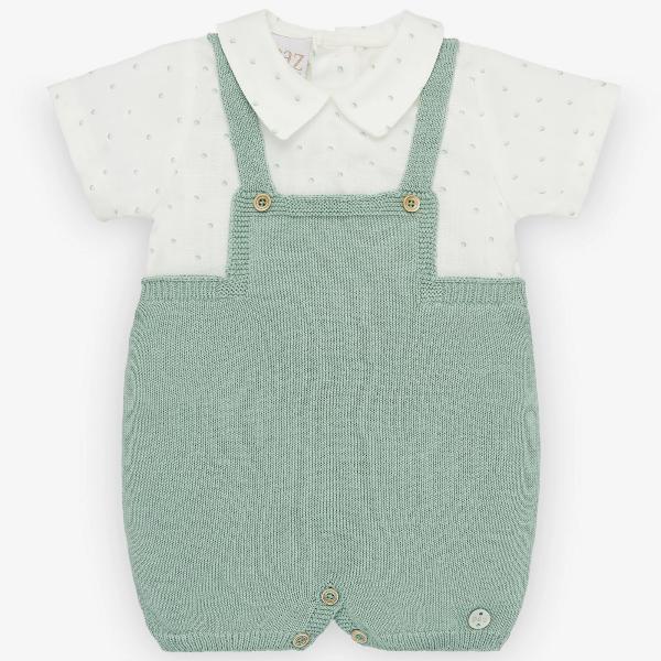 Paz Rodriguez Cerezas Mint Green Knitted Romper