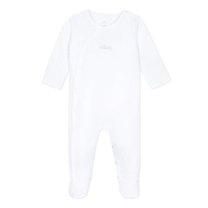 Quilted White Sleepsuit in 3 months