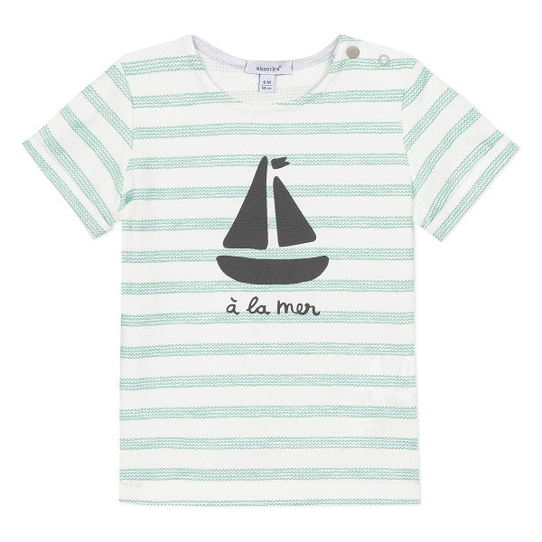 Absorba Striped Green Boat T-shirt