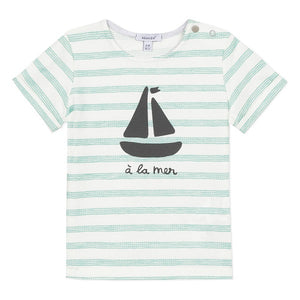 Absorba Striped Green Boat T-shirt