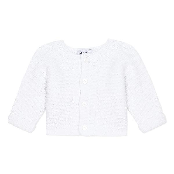 Absorba Garter Knit White Cardigan