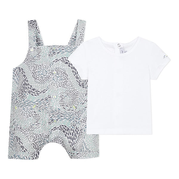 Absorba Liberty Fish Blue Dungaree Set
