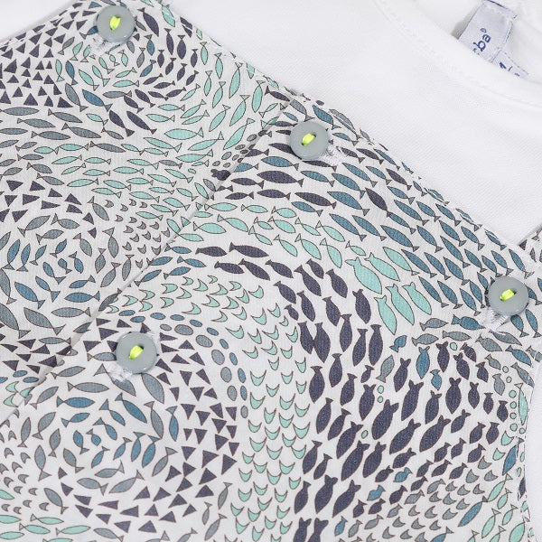 Absorba Liberty Fish Blue Dungaree Set