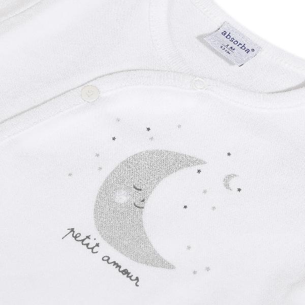 Absorba Moon Love White Sleepsuit