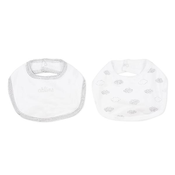 Absorba Clouds Print White Bibs