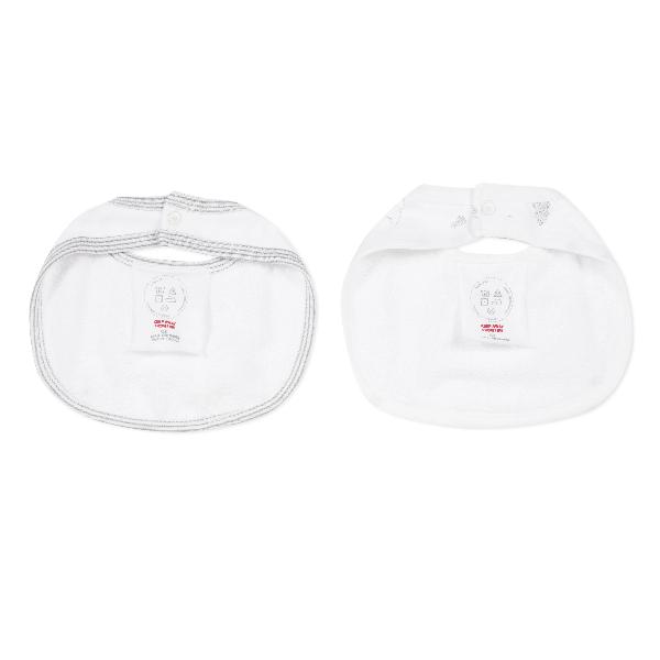 Absorba Clouds Print White Bibs