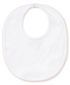 Kissy Dots White Pink Bib