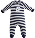 Navy and White Striped Sleepsuit