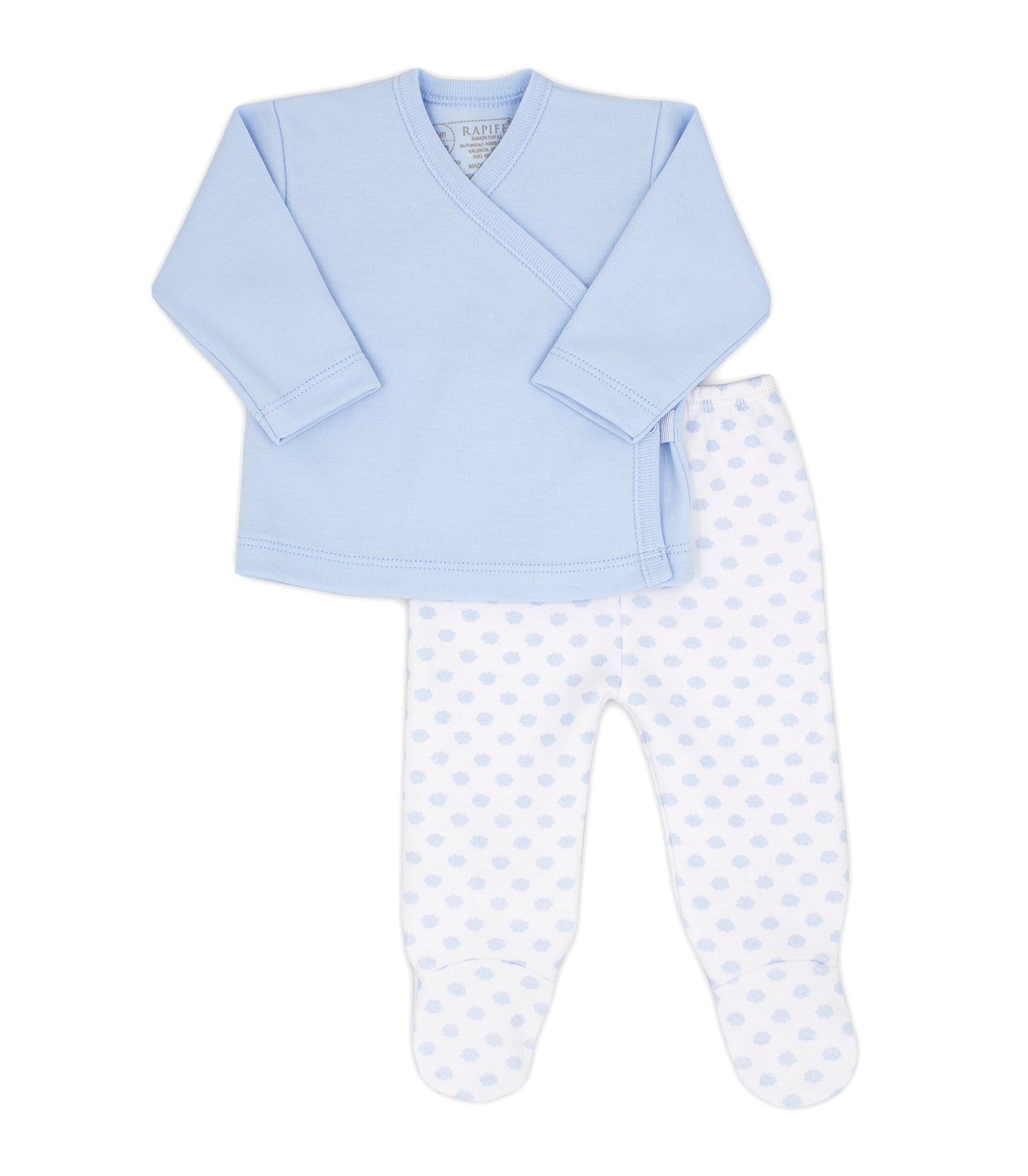 Sky Blue and White Two Piece Outfit
