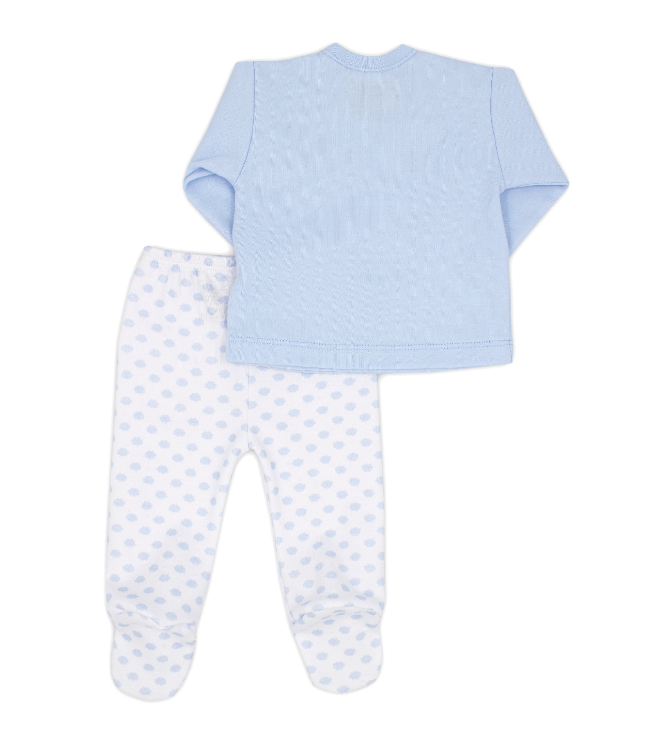 Sky Blue and White Two Piece Outfit