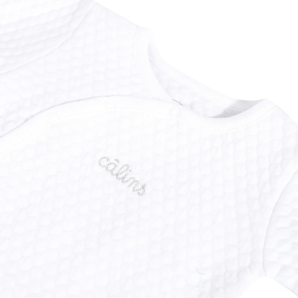 Quilted White Sleepsuit in 3 months