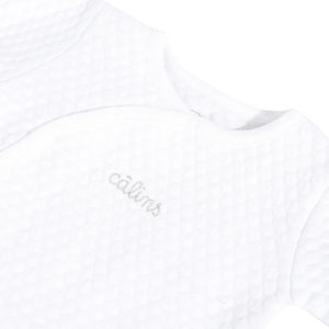 Quilted White Sleepsuit in 3 months