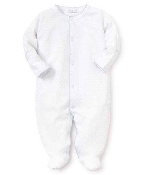 Kissy Dots White Blue Sleepsuit