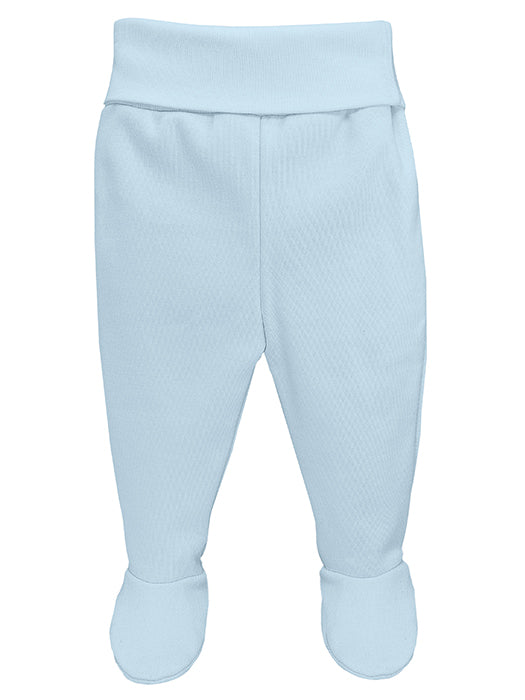 Wide Elastic Waist Footed Blue Trousers