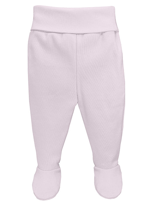 Wide Elastic Waist Footed Pink Trousers