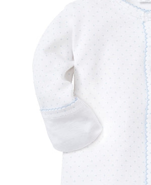 Kissy Dots White Blue Sleepsuit