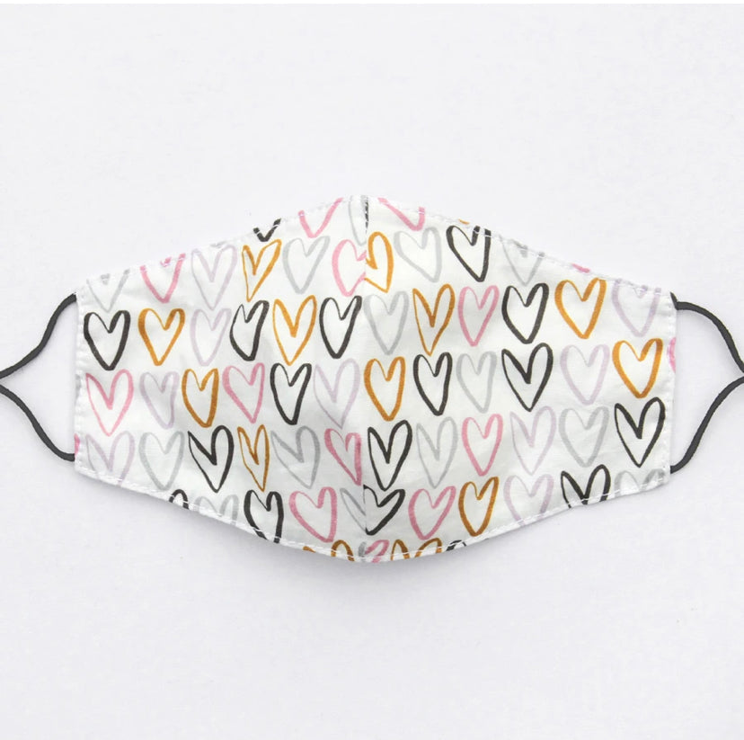 Hearts Cotton Facemask