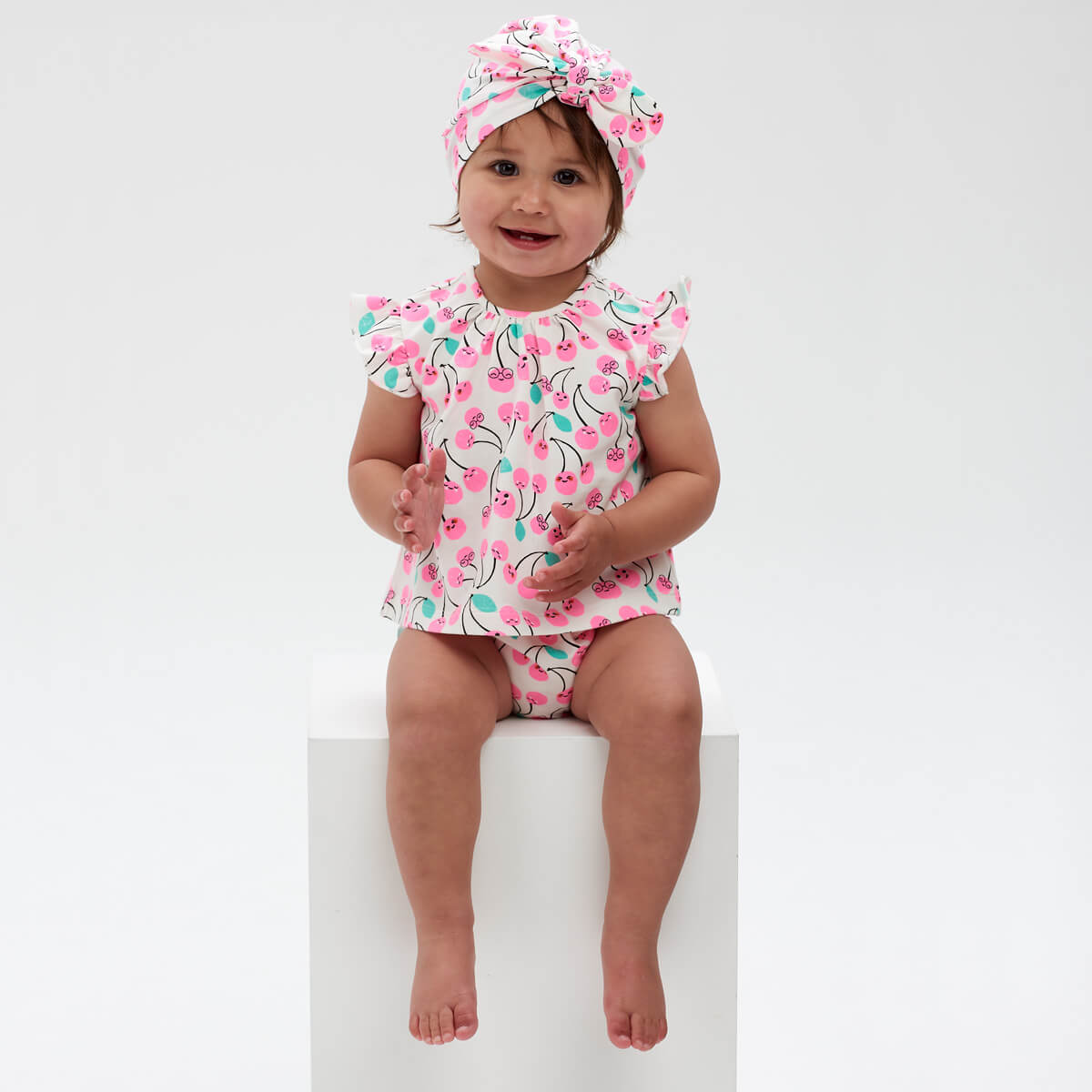 The Bonnie Mob Mayflower Cherry Frill Top and Bloomer Set