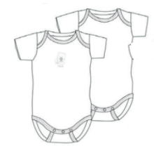 Set of 2 Short Sleeve Envelope Neck Bodies in 12 months