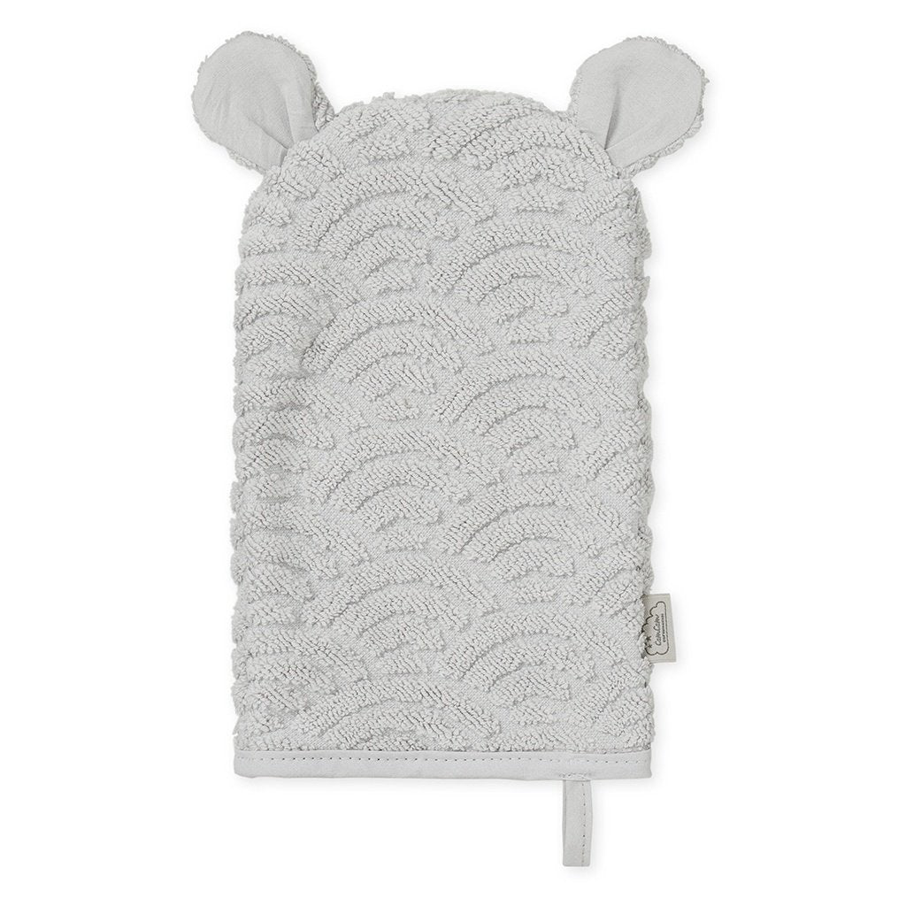 Wash Glove with Ears- GOTS Grey