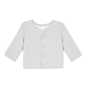 Organic Cotton Cloud and Grey Stripe and White Reversible Jacket