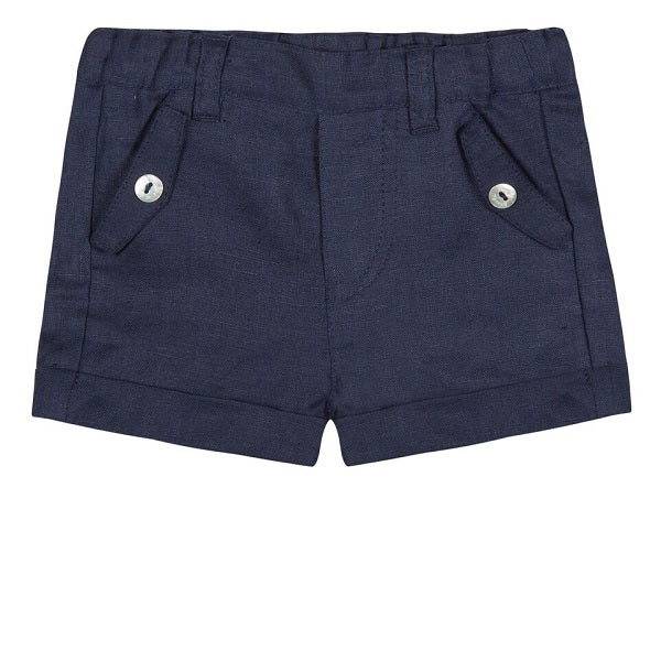 Tartine et Chocolat Ceremonie Navy Linen Shorts