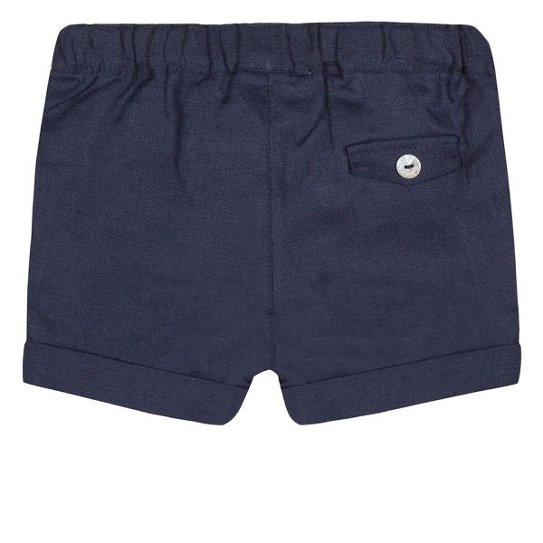 Tartine et Chocolat Ceremonie Navy Linen Shorts