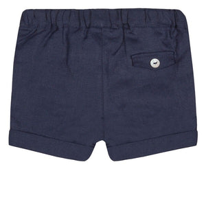 Tartine et Chocolat Ceremonie Navy Linen Shorts