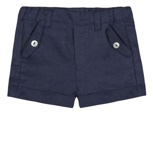 Tartine et Chocolat Ceremonie Navy Linen Shorts