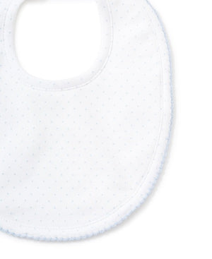 Kissy Dots White Blue Bib