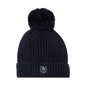 Knitted boys hat with pom-pom