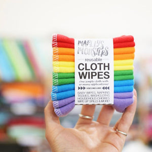 Washable Rainbow Cloth wipes