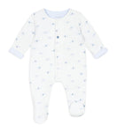 White and blue Puppy sleepsuit