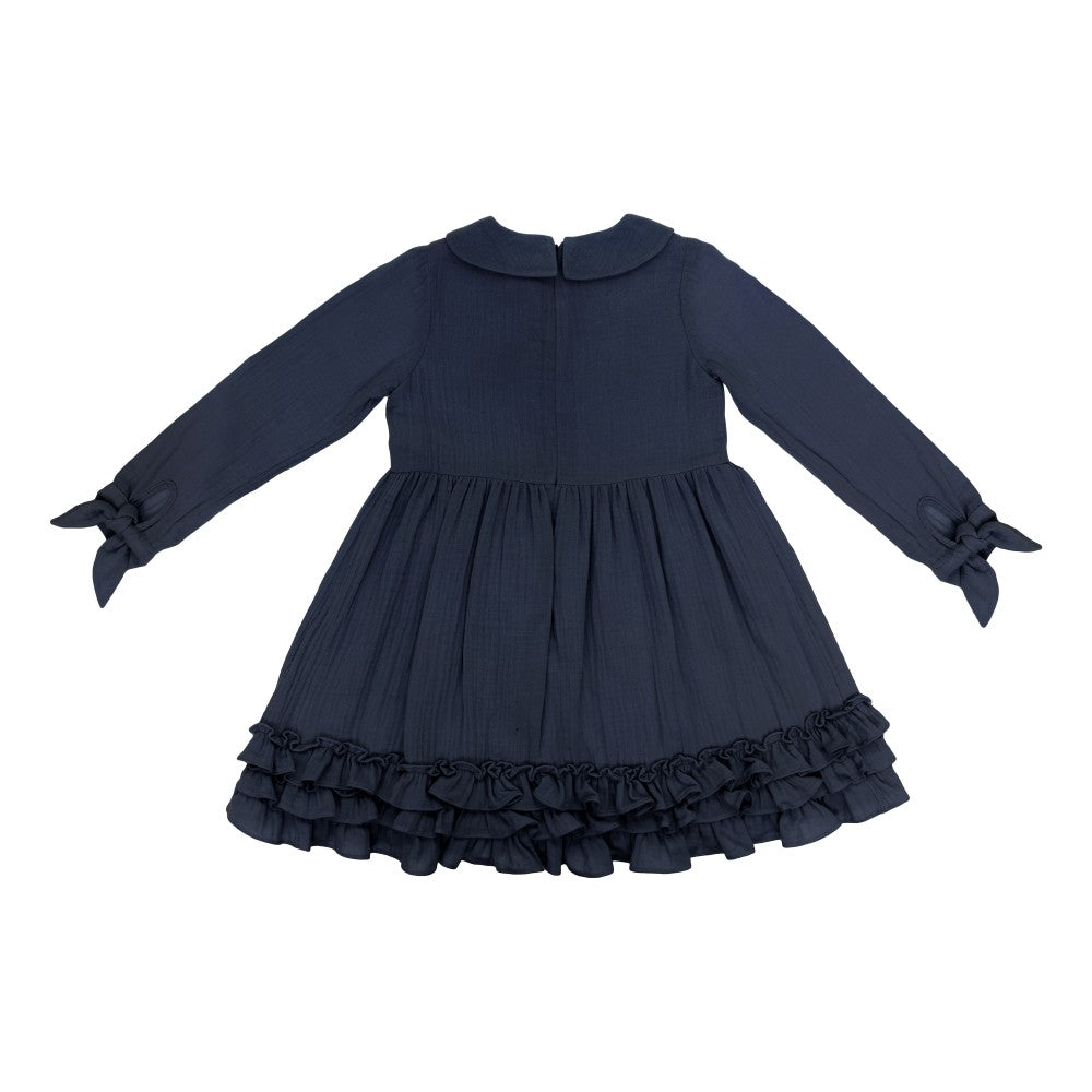 Soft Navy Ruffle Dress