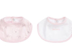Cats Pink Cotton Bibs in a gift bag - set of 2