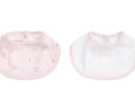 Cats Pink Cotton Bibs in a gift bag - set of 2