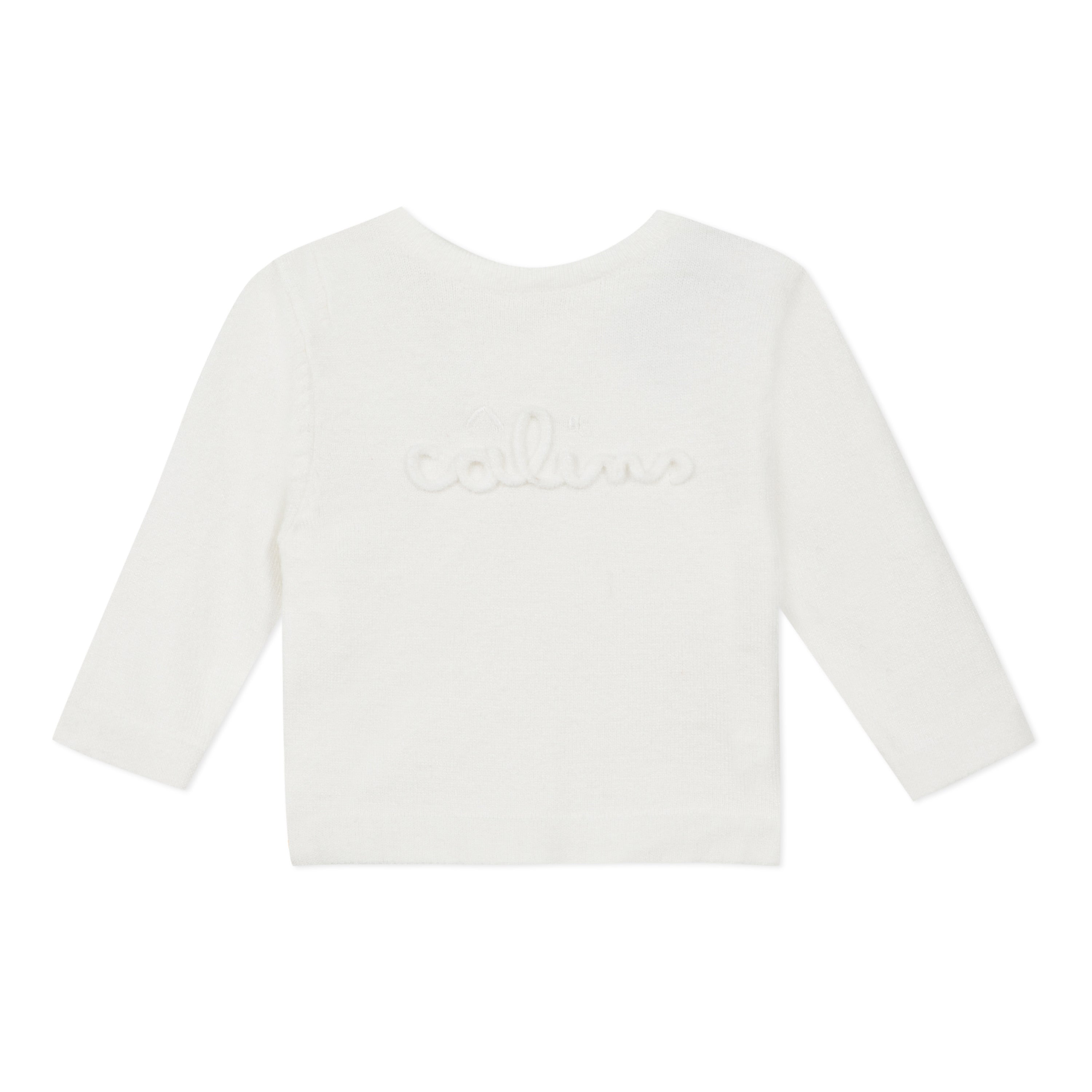 Pure White Calins Reversible Cardigan Jumper