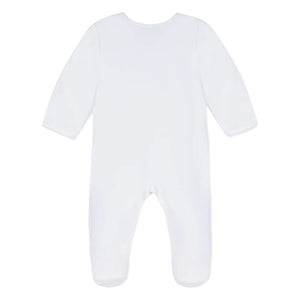 White Velour Bear Sleepsuit - size 24 months