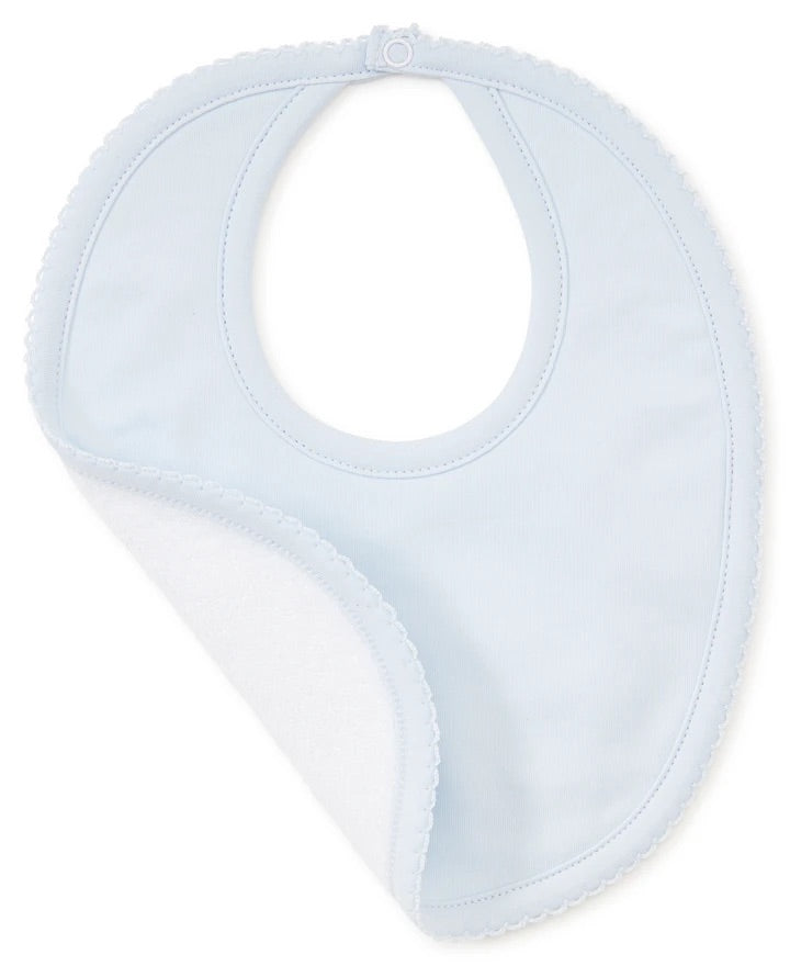 kissy kissy plain blue bib 