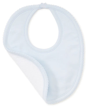 kissy kissy plain blue bib 