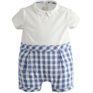 Cotton Romper with Checked Shorts - All in one - LAST ONE IN 1 MONTH