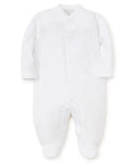 kissy kissy plain white basic footie sleepsuit