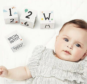 Baby Age & Moments Blocks by Milestone - Newborn's First Year Memories Baby Gift