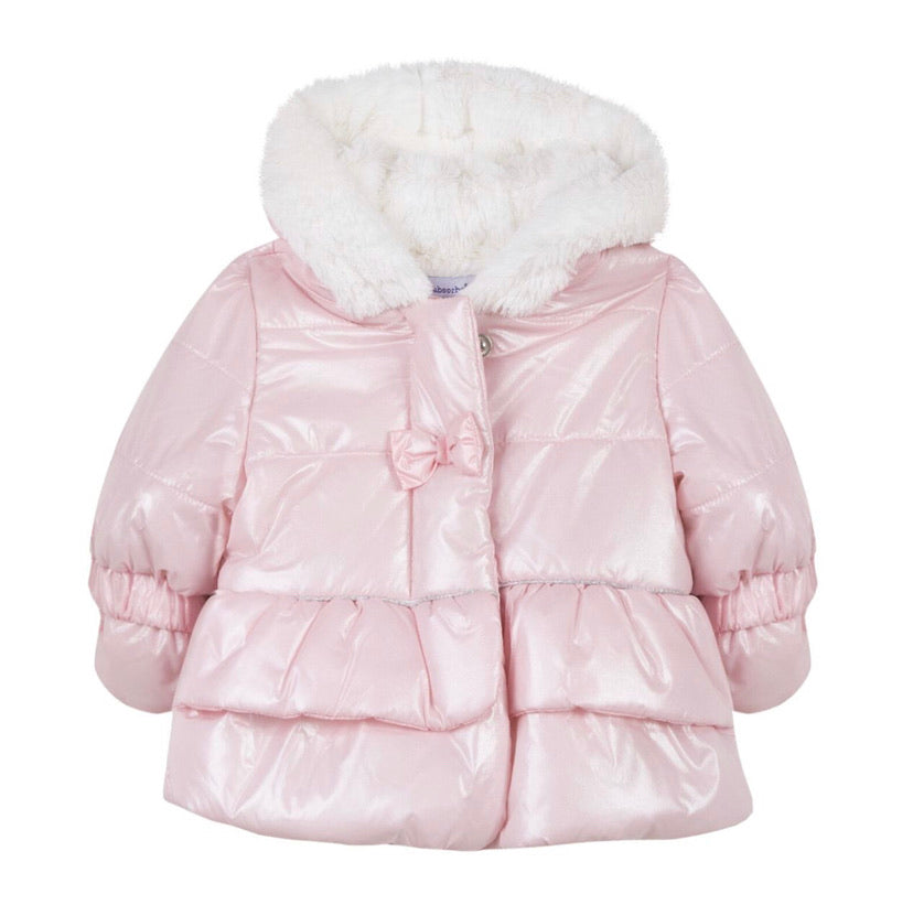 Absorba Faux Fur Lining Puffer Coat Pink - LAST ONE IN 6m