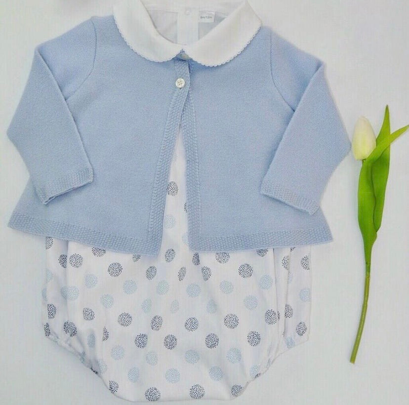 Cecilia Blue Spot Romper